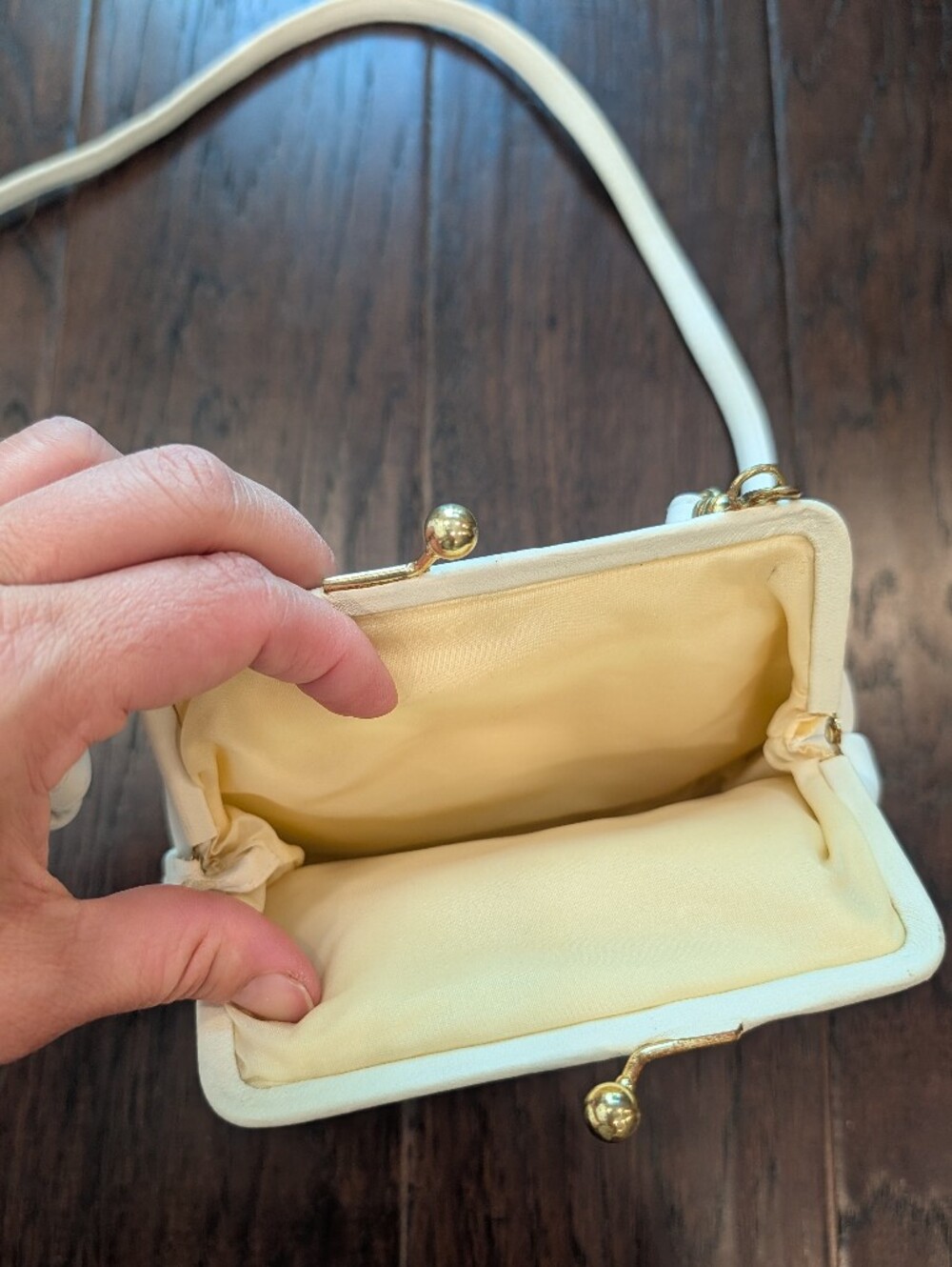 Women's White Mini Crossbody Wallet Bag with Gold Hardware - Picture 5 of 11